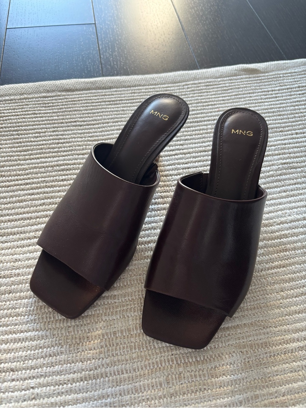 Mango kitten-heel leather sandal